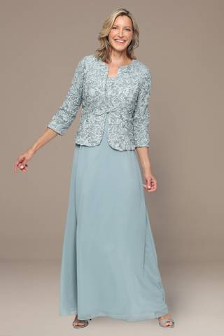 Picture of Long Empire Waist Dress With Open Soutache Jacket